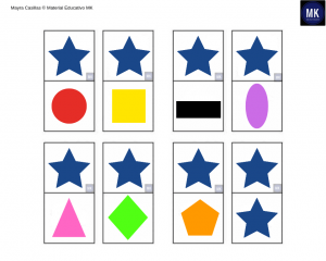 dominó de figuras geométricas para colorear