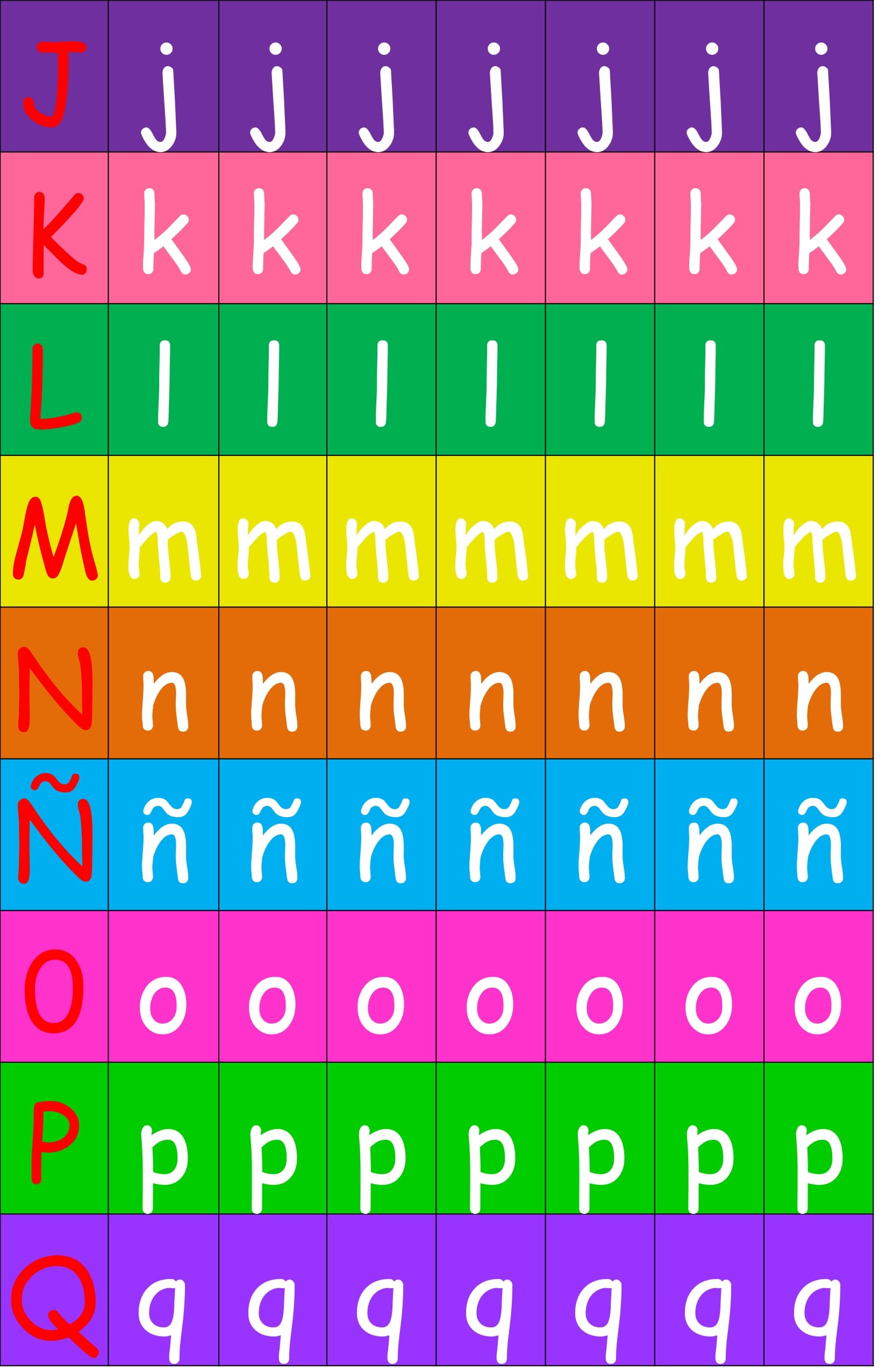 Alfabeto Movil A Color para imprimir